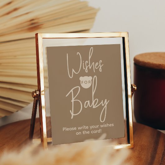 Minimale wensen voor eenvoudig Beer Baby shower Poster
