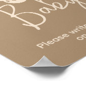 Minimale wensen voor eenvoudig Beer Baby shower Poster (Hoek)