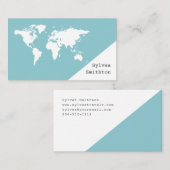 Minimale Wereldkaart U PICK ALLE KLEUREN Visitekaartje (Voorkant / Achterkant)