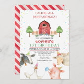 Minimale werf van boerderijdieren kaart (Voorkant / Achterkant)