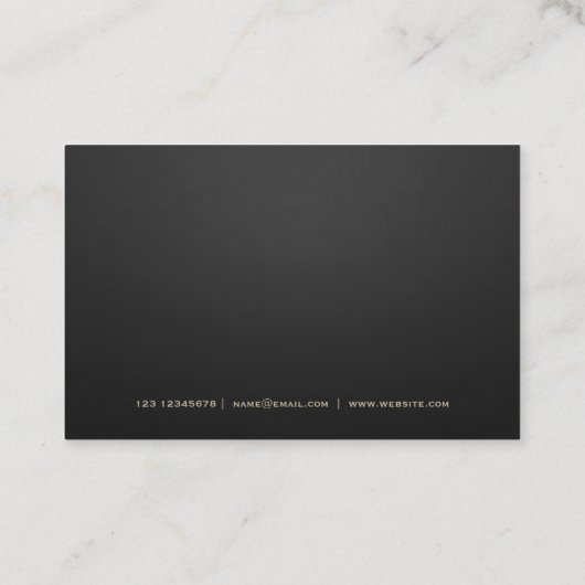 Minimale wet visitekaartje zwart en goud (Achterkant)