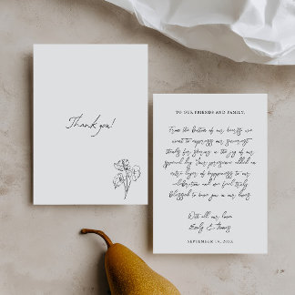 Minimale Whimsicalische Handgetekende Illustratie Bedankkaart
