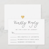 Minimale Whimsy Handgeschreven RSVP-kaart RSVP Kaartje (Voorkant / Achterkant)