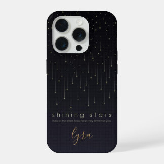 Minimale whimwhams glanzende sterren aanpasbaar iPhone 15 pro case