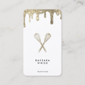 Minimale Whisk Nepgoud Drip Caterer Wit Visitekaartje (Voorkant)