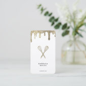 Minimale Whisk Nepgoud Drip Caterer Wit Visitekaartje (Staand voorkant)