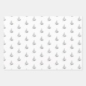 Minimale White Black Merry-kerstcadeau Inpakpapier Vel (Voorkant 2)
