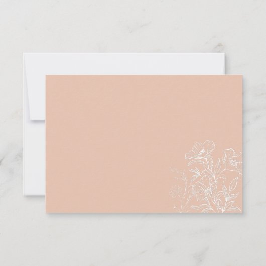 Minimale widlflower terracotta RSVP bruiloft (Achterkant)