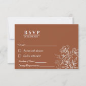 Minimale widlflower terracotta RSVP bruiloft Kaartje (Voorkant)