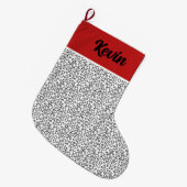 Minimale wieltjes zwart-wit bundels grote kerstsok (Voorkant (Hangend))