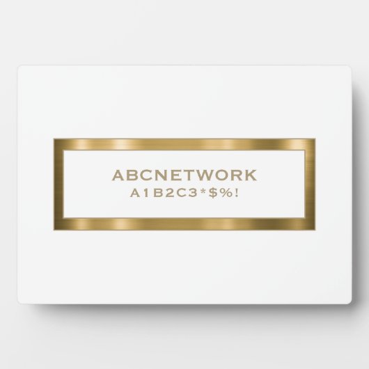 Minimale WiFi-wachtwoord Teken White Gold Fotoplaat (voorkant)