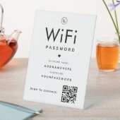 Minimale WiFi-wachtwoordcode Bedrijfs-QR-code Reclamebord Met Voetstuk (Insitu)