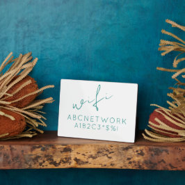 Minimale wifi-wachtwoordcode Turquoise Fotoplaat