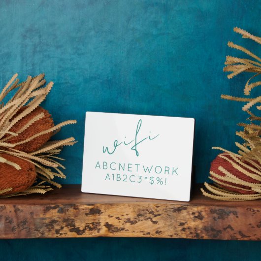 Minimale wifi-wachtwoordcode Turquoise Fotoplaat (Zijkant)