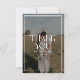 Minimale wijnrode vetgedrukte typografie trouwfoto bedankkaart
