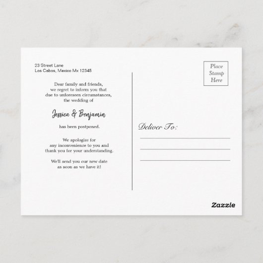 Minimale wijziging van plannen met fotocollage briefkaart (Achterkant)