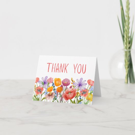 Minimale Wilde Bloem Bedankt - Elegante Blanco Bin (Voorkant)