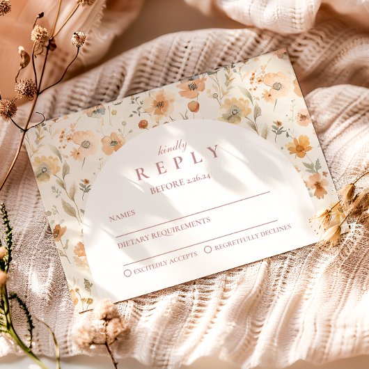 Minimale Wilde Bloem Frame Afstuderen RSVP Kaartje