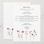 Minimale Wilde Bloem Lesbische Trouwbloem Pride Menu (Voorkant / Achterkant)