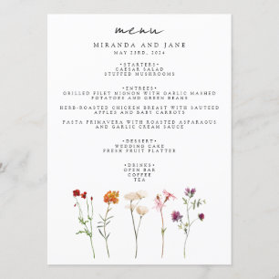 Minimale Wilde Bloem Lesbische Trouwbloem Pride Menu