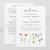 Minimale Wilde Bloem LGBTQ Gay Pride Bloemige Trou Programmakaart (Voorkant / Achterkant)