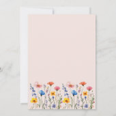 Minimale wilde bloem moderne elegantie bruiloft kaart (Achterkant)