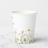 Minimale Wilde Bloemen Bruiloft Papieren Bekers (Achterkant)