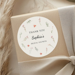 Minimale Wilde Bloemen Budget Bruidsmeisjes Uitnod Ronde Sticker