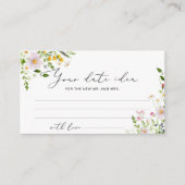 Minimale wilde bloemen Datum-nachtideeën. Datum ja Informatiekaartje (Voorkant)