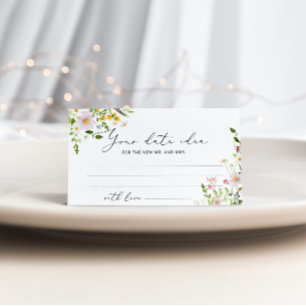 Minimale wilde bloemen Datum-nachtideeën. Datum ja Informatiekaartje