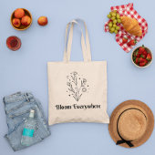 Minimale wilde bloemen, esthetische minimale boho tote bag