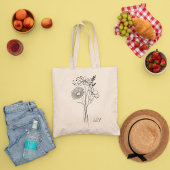 Minimale wilde bloemen, minimale Canvas tas van bo
