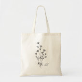 Minimale wilde bloemen, minimale Canvas tas van bo (Voorkant)