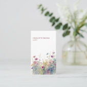 Minimale wilde bloemen Moderne Waterverf Visitekaartje (Staand voorkant)