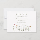 Minimale wilde bloemen RSVP-kaart RSVP Kaartje (Voorkant)