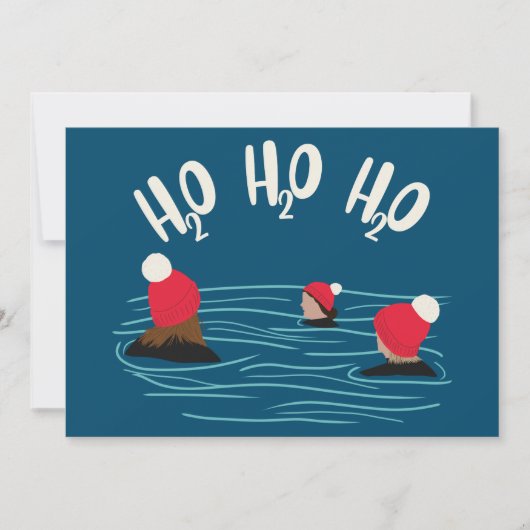 Minimale wilde zwemmen met vrienden Kerstmis Feestdagenkaart (Voorkant)