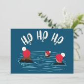 Minimale wilde zwemmen met vrienden Kerstmis Feestdagenkaart (Staand voorkant)