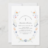 Minimale Wildflower Bloemen Kruis Dop Kaart (Voorkant)