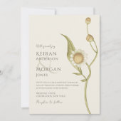 Minimale Wildflower Daisy Boho Simple Wedding Kaart (Voorkant)