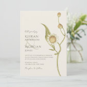 Minimale Wildflower Daisy Boho Simple Wedding Kaart (Staand voorkant)
