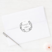 Minimale Wildflower | Krans bruiloft gunst Sticker (Envelop)