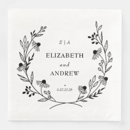 Minimale Wildflower | Krans bruiloft Servet