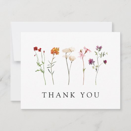 Minimale Wildflower Lesbische Pride Floral bruilof Bedankkaart (Voorkant)