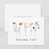 Minimale Wildflower Lesbische Pride Floral bruilof Bedankkaart (Voorkant / Achterkant)