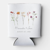 Minimale Wildflower Lesbische Pride Floral bruilof Blikjeskoeler (Voorkant)