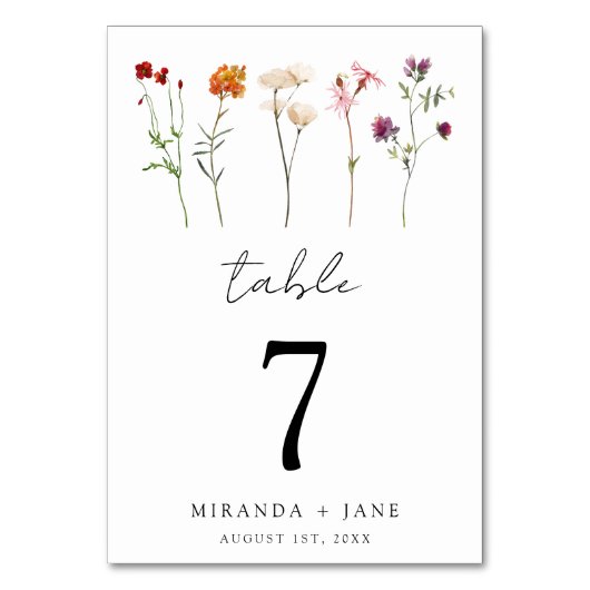 Minimale Wildflower Lesbische Pride Floral bruilof Kaart (Voorkant)