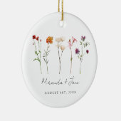 Minimale Wildflower Lesbische Pride Floral bruilof Keramisch Ornament (Rechts)