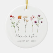 Minimale Wildflower Lesbische Pride Floral bruilof Keramisch Ornament (Voorkant)