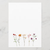 Minimale Wildflower Lesbische Pride Floral bruilof Menu (Achterkant)