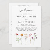 Minimale Wildflower Lesbische Pride Floral bruilof Programmakaart (Voorkant / Achterkant)